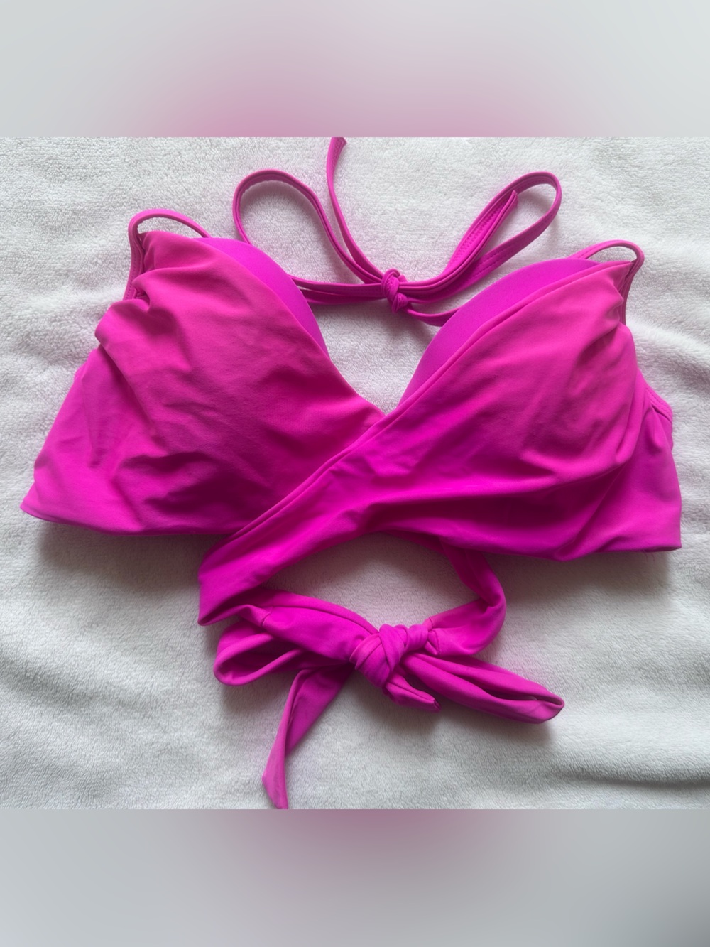 Victoria's Secret Hot Pink Wrap Front Bikini Top